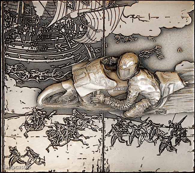 medal yamaha, anverso prata, 92