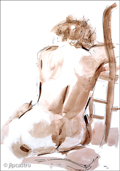 mulher sentada, de costas, ESBAL, 69