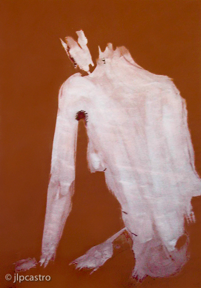 mulher, tronco de costas, esbal, 73